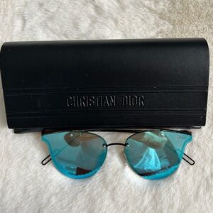 Dior Blue Mirrored Rimless Sunglasses